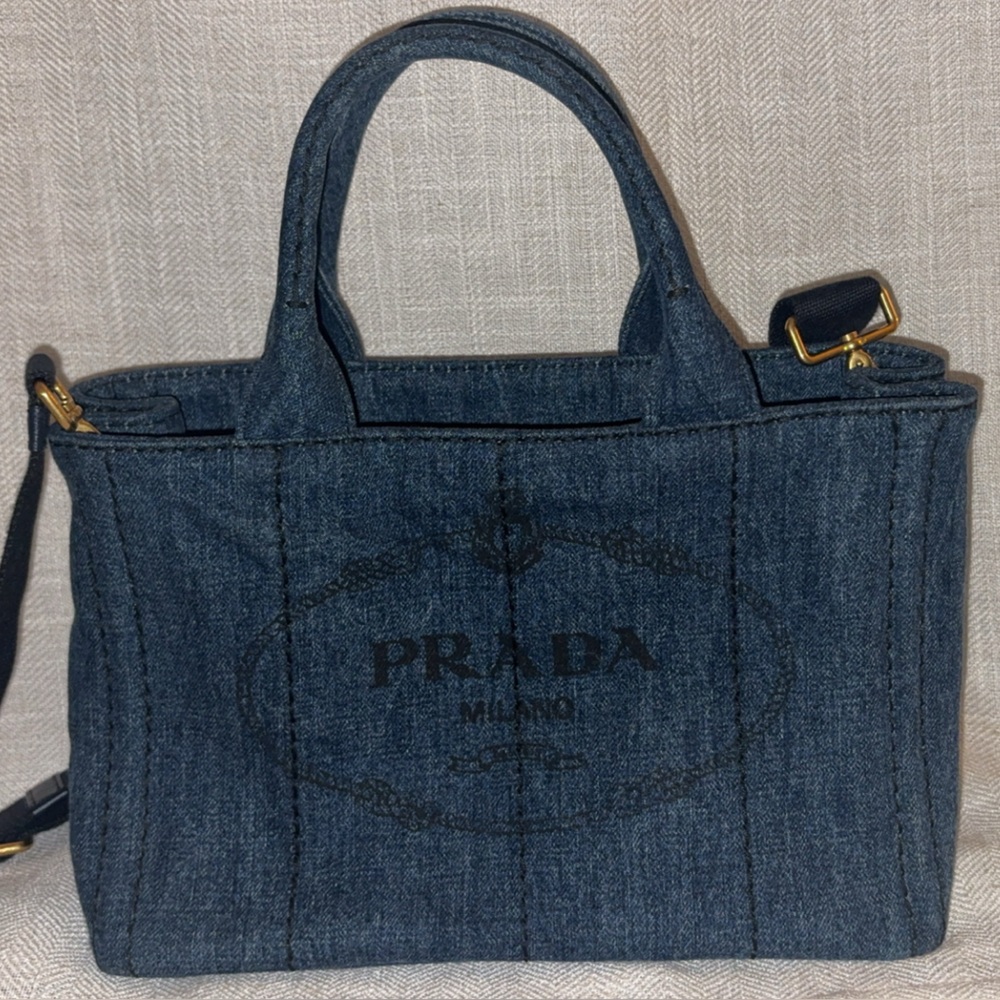 Prada Dark Blue Denim Tote